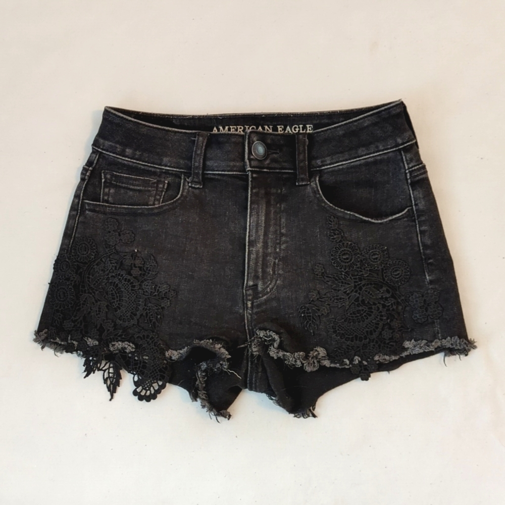 American Eagle Lace Denim Shorts